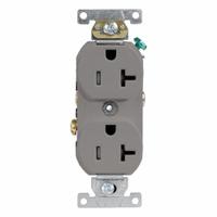 LEVITON Plugs and Receptacles: Duplex, 5-20, Gray, 125V AC, 20 A, 2 Pole / 3 Wire (MPN TCR20-GY)