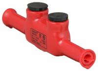 BURNDY Multitap Connector: 2 Port, In-Line Entry, 2 AWG – 1 AWG Wire Size, Burial Rated, Red (MPN BISR1DB). Key specifications — Body Material: Aluminum; Brand: BURNDY.