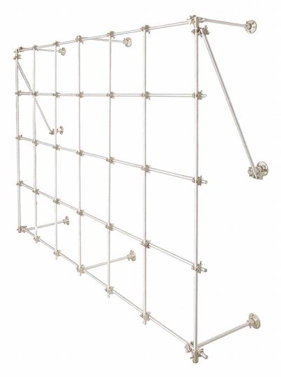 OHAUS Steel Lab Frame: Aluminum, 1 in Rod Dia, 12 in Overall Lg, 6 ft Overall Wd - Lab Frames