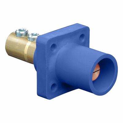 LEVITON Single Pole Receptacle: Blue, Straight Taper Nose Mating, Double Set Screw Termination - Receptacles with Set Screw Terminations