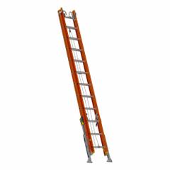 WERNER Extension Ladder: 24 ft Ladder Size, Fiberglass, 300 lb Load Capacity, 67 lb Wt, 2 Sections (MPN D6224-2CL). Key specifications — Color: Orange; Brand: WERNER; Included Features: Bubble Level; Removable Fly: Removable.