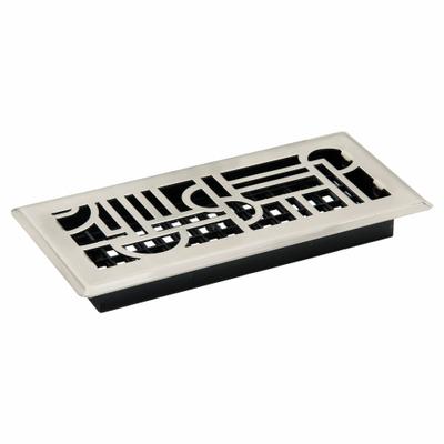 DECOR GRATES Floor Register: Floor, 11 1/2 in H, 5 1/2 in W, Decorative, Brushed, Nickel - Floor Registers