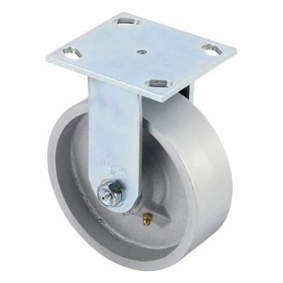 APPROVED VENDOR Plate Caster: Rigid, No Brake, Iron, 6 in Wheel Dia, 2 in Wheel Wd, Slot - Medium-Duty Plate Casters