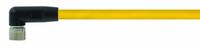 Cordset: M8 Female Right Angle X Bare Wire, 4 Pins, Yellow, PUR, 3 m Cable Lg, 24 AWG Wire Size (MPN 7000-08101-0310300). Key specifications — Cable Jacket Color: Yellow; End 1 Mounting Orientation: Right Angle; End 1 Gender: Female; End 1 Connection Type: M8; Cable Jacket Material: PUR; Brand: MURRELEKTRONIK; IP Rating: IP67; End 2 Connection Type: Bare Wire.