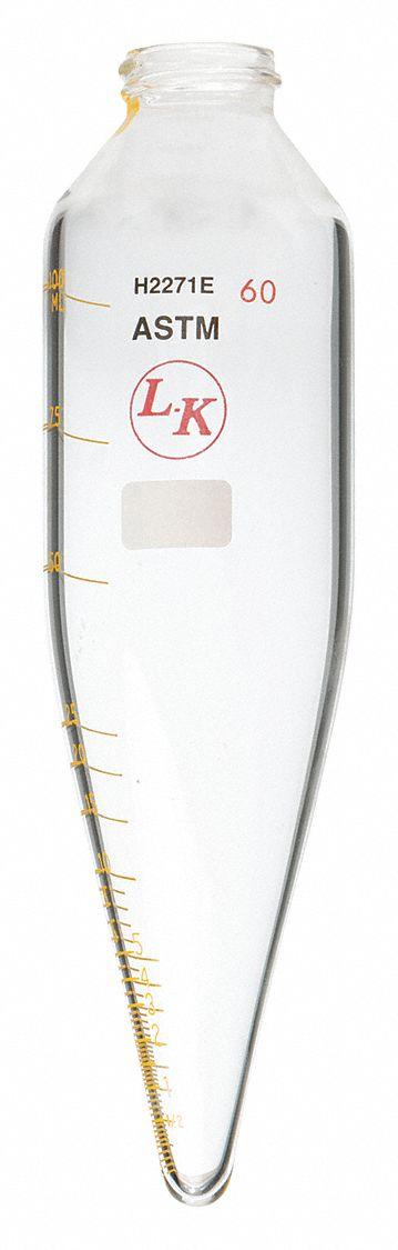 LK INDUSTRIES Centrifuge Tube: 100 mL - Glass Centrifuge Tubes