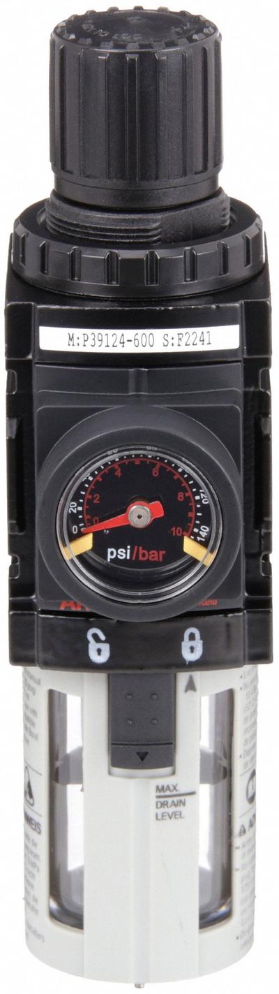 ARO Filter-Regulator: 1000 Series, 1/4 in NPT, 47 cfm, 5 micron, 0 psi to 140 psi - ARO FRL Air Filter/Regulators