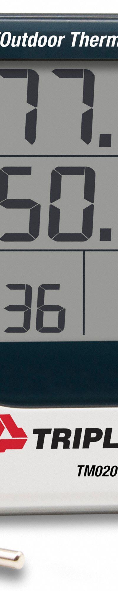 TRIPLETT Indoor/Outdoor Temperature Indicator: 10%to 99% Humidity Range - Desk & Wall Mount Meters with Cabled Sensors