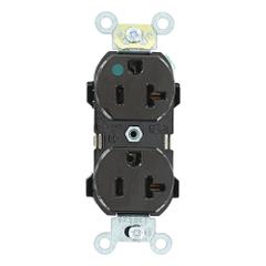 LEVITON Receptacle: Hospital Grade Fed. Spec., Duplex, 5-20R, Brown, 125V AC, 20 A, 2 Pole / 3 Wire (MPN 8300-H)