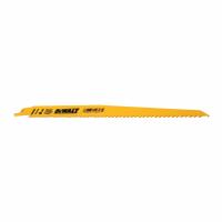 DEWALT Reciprocating Saw Blade: 6 Teeth per Inch, 9 in Blade Lg, 0.05 in Blade Thick, 100 PK (MPN DW4803B). Key specifications — attr1109198: 6; attr1109200: Rigid for Straight Cuts; attr1109201: Tapered; attr1109209: DEWALT.