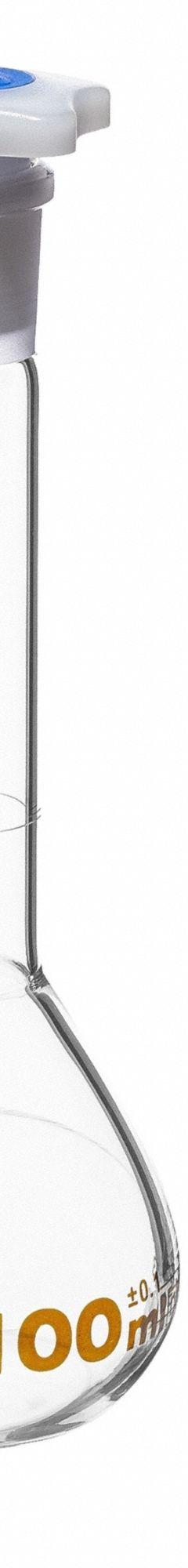 UNITED SCIENTIFIC SUPPLIES INC Glass Flasks: 100 mL, Colorless, Round, A, +/-0.1 mL (MPN FGWM100). Key specifications — Shape: Round; Tolerance: +/-0.1 mL; Body Color: Colorless; Brand: UNITED SCIENTIFIC SUPPLIES INC; Compatible with Stopper Size: 19/26; USP Specification: Type I.
