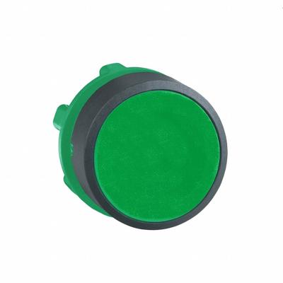 SCHNEIDER Flush Push Button: Green, 22 mm Mounting Size, Non-Metallic - Flush-Mount & Recessed Push-Button Operators