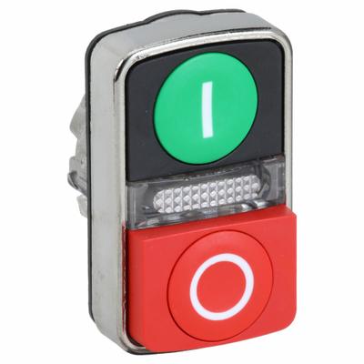 SCHNEIDER Multihead Operator: Illuminated, 2 Button, Flush Profile - Illuminated Multihead Push-Button Operators