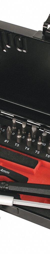 WIHA Multi-Bit Screwdriver Set: 21 or More Tips, 65 Pieces, 62 Bits, Pocket, Chrome Vanadium Steel (MPN 75965). Key specifications — attr1213245: Slotted: 0.8 mm, 1.2 mm, 1.5 mm, 1.8 mm, 2 mm, 2.5 mm, 3 mm, 3.5 mm, 4 mm; attr1213219: WIHA.