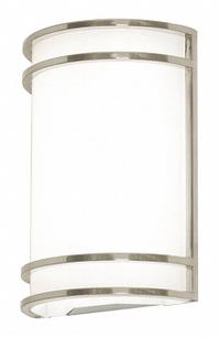 Ventura LED Sconce: Brushed Nickel, 900 lm, 3000K, 80 CRI, 9 W Fixture Watt, 120V AC, 3 1/2 in Lg (MPN VNTS071009L30ENBN). Key specifications — Voltage: 120V AC; Brand: AFX INC.; For Bulb Type: Integrated LED; Color Temperature: 3000K; Housing Finish/Housing Color (Broad): Brushed Nickel.