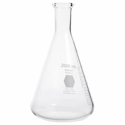 KIMBLE Erlenmeyer Flask: 2 L, Colorless, Conical, A - Glass Erlenmeyer Flasks