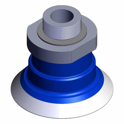 SMC Vertical Vacuum Inlet: Flat, M5 x 0.8 Vacuum Port, 25 mm Pad Dia - Flat Type Food-Safe Film & Paper Vacuum Pad Assemblies