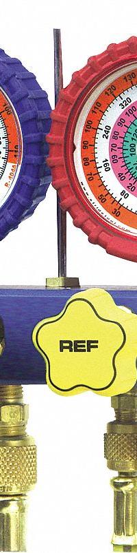 IMPERIAL Manifold Gauge: 4 Valves, 4 Hoses, Series 600, For R-12/R-22/R-502 (MPN 621-C). Key specifications — Product Type: Manifold Gauge Set; For Refrigerant Type: R-502; Brand: IMPERIAL; Gauge Boots: Yes.