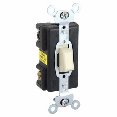 HUBBELL Wall Switch: Push Button Switch, 4-Way, Maintained, Ivory, 120/277V AC - Push-Button Wall Switches