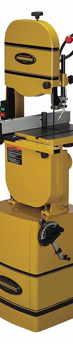 POWERMATIC Band Saw: Vertical, 115/230V AC, 13 1/2 in Throat Dp - Vertical, 3,000 SFPM, 1 Phase (MPN 1791216K). Key specifications — attr313141: 3,000 SFPM; attr313142: 10° Left to 45° Right; attr313144: 1; attr313145: Vertical; attr325087: POWERMATIC.