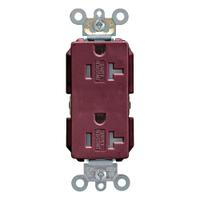 LEVITON Receptacle: Decorator Duplex, 5-20, Brown, 125V AC, 20 A, 2 Pole / 3 Wire (MPN TDR20)