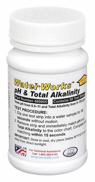 INDUSTRIAL TEST SYSTEMS Test Strips: 0 to 720 ppm Total Alkalinity/6 to 11 pH - Multi-Parameter Water Testing Strips