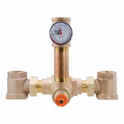 POWERS Thermostatic Mixing Valve: For Hot Water/Water Media, Thermostatic, Bronze - Emergency Fixture Mixing Valves