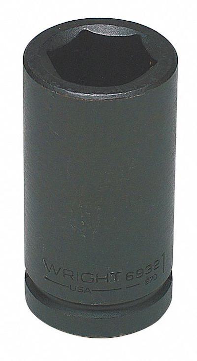 WRIGHT TOOL Impact Socket: 3/4 in Drive Size, SAE, 1 3/4 in Socket Size, 6-Point, Deep - 3/4" Drive Impact Sockets