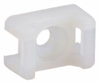 DOLPHIN COMPONENTS CORP Saddle Cable Tie Base: 0.19 in Slot Wd, 0.06 in Slot Ht, Natural, 1,000 PK (MPN DC-LPM-2). Key specifications — For Use With: Cable Tie Sizes 4 in to 11 in; Size: 0.59 in L x 0.4 in W x 0.27 in H; Color: Natural; Screw Mount Hole Size: #6; Brand: DOLPHIN COMPONENTS CORP.