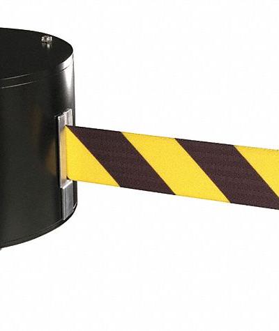 RETRACTA-BELT Wall Mounted Retractable Belt Barrier: Fixed Mounting Plate - Wall-Mount Retractable Belt Barriers