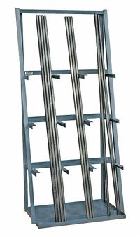 DURHAM MFG Vertical Bar Rack: Standalone, 39 in x 24 in x 84 in, 3 Bays, Gray, Vertical (MPN VBR-8436-95). Key specifications — Rack Configuration: Standalone; Usable Bay Dimensions WxD: 12 in x 5-1/4 in; Orientation: Vertical; Color: Gray; Brand: DURHAM MFG.