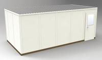 PORTA-FAB Modular In-Plant Office: 20 ft x 10 ft x 8 ft, 4 Walls, Steel-Covered Drywall, Beige (MPN GS1020). Key specifications — Exterior Color: Beige; Brand: PORTA-FAB; Sound Transmission Coefficient: STC 31; Frame Material: Steel.