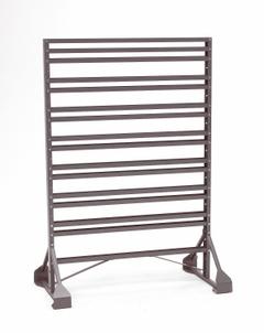 AKRO-MILS Bin Rail Floor Rack: 20 in x 36 in x 54 in, 2 Usable Sides, 0 Bins (MPN 30016). Key specifications — Frame Material: Steel; Brand: AKRO-MILS.