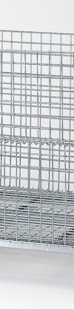 NASHVILLE WIRE Collapsible Bulk Container: 30.3 cu ft, 48 in x 40 in x 37 1/2 in, Lid Not Included (MPN C404830S4C). Key specifications — Brand: NASHVILLE WIRE; Stackable: Stacking Capable; Shape: Rectangular; Runner Location: None; Fork Entry: 4-Way Entry; Container Wall Type: Vented; Mobility: Mobile; Collapsible: Collapsible.