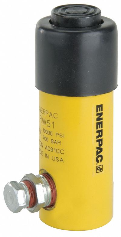 ENERPAC Hydraulic Ram: 5 ton Nominal Capacity, 1 in Nominal Stroke Lg, 4.34 in Retracted Ht - Solid Plunger Workholding Rams