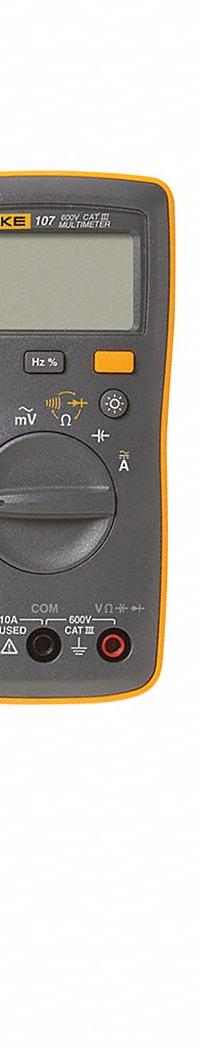 FLUKE Digital Multimeter: Avg, CAT III 600V, 600 V Max AC Volt Measurement, 6,000 Instrument Counts (MPN FLUKE-107 ESP). Key specifications — Instrument Counts: 6,000; Brand: FLUKE; Calibration Certificate Included: Not Included.