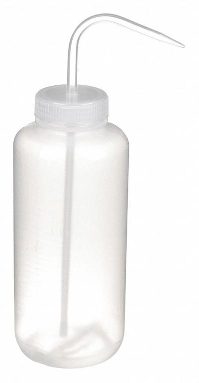 APPROVED VENDOR Wash Bottle: 1 L, No Imprinting, Colorless, Wide, Std Spout Spout - Wide Mouthed Standard Spout Wash Bottles