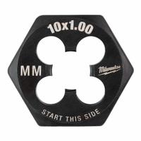MILWAUKEE Hex Threading Die: M10x1 Metric, 1 in Hex Wd, Black Oxide Carbon Steel (MPN 49-57-5354)