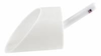 Scoop: Non-Sterile, HDPE, 1.89 L Capacity - mL, 63 7/8 fl oz Capacity - oz, 34.29 cm Overall Lg (MPN 107154-0005). Key specifications — Standards: FDA Grade Material; Color: White; Product Type: Scoop; Brand: APPROVED VENDOR.