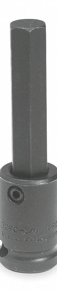 PROTO Impact Socket Bit : SAE, 3/8 in Tip Size, 2 23/32 in Overall Lg, Fixed Insert, J72903/8. Key specifications — attr1204700: Fixed Insert; attr1204712: PROTO.