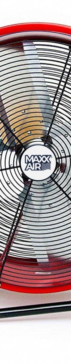 MAXX AIR Cooling Fan: 24 in Blade Dia, 120V AC, Mobile, 1/4 hp, Direct Drive, Steel (MPN BF24TFREDUPS). Key specifications — Mobility: Mobile; Voltage: 120V AC; Brand: MAXX AIR.