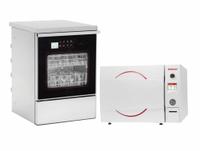 HEIDOLPH Autoclave: 65 L Capacity, 140°C Max Temp, 28 1/4 in Overall Wd, 30 1/8 in Overall Dp (MPN 023250041). Key specifications — Brand: HEIDOLPH; Features: 3850ELP Autoclave and 165UC Glassware Washer Bundle; Temperature Accuracy: -1 °C/3 °C; Product Type: Autoclave; Voltage: 220-240V.