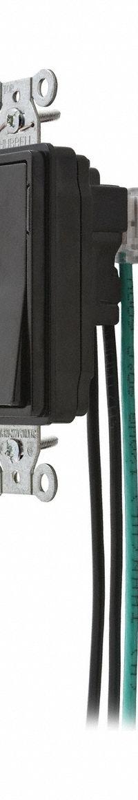 HUBBELL Wall Switch: Toggle Switch, Single Pole, Maintained, Black, 120/277V AC, 15 A (MPN SNAP1201BK). Key specifications — Illuminated: No; Voltage Rating: 120/277V AC.