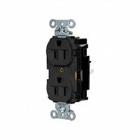 HUBBELL Receptacle: Duplex, 5-15, Black, 125V AC, 15 A, 2 Pole / 3 Wire (MPN 5262STBK)
