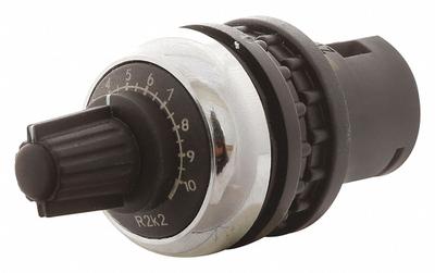EATON Potentiometer: 22 mm Panel Mounting Size, 100,000 ohm Max Resist Rating - Potentiometers with Dial Plates & Operators