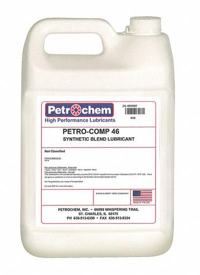 PETROCHEM Compressor Oil: 1 gal, Jug, 15 SAE Grade, 46 ISO Viscosity Grade - Air Compressor Oils