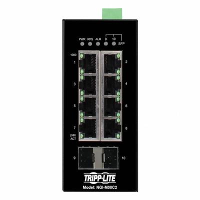 TRIPP LITE Ethernet Switch: Managed, DIN Rail, 8 Ports, RJ45, 10/100/1000 Mbps - DIN Rail-Mount Ethernet Switches