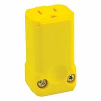 LEVITON Straight Blade Connector: 5-15R, 125V AC, 15 A, 2 Pole, 3 Wire, Yellow (MPN 5259-VY)