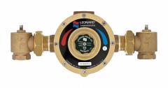 LEONARD VALVE Thermostatic Mixing Valve: 1 1/4 in Inlet Connection Size, NPT x NPT, Copper (MPN LV-984-LF-RF). Key specifications — Includes: Strainers; Brand: LEONARD VALVE.