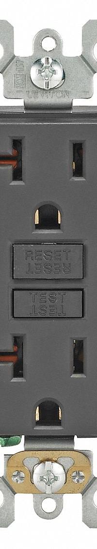 LEVITON GFI Receptacle: Decorator Duplex, 5-20, Black, GFCI, 125V AC, 20 A, 2 Pole / 3 Wire (MPN GFNT2-E)