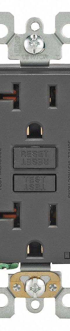 LEVITON GFI Receptacle: Decorator Duplex, 5-20, Black, GFCI, 125V AC, 20 A, 2 Pole / 3 Wire (MPN GFNT2-E)